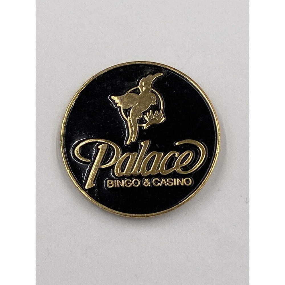 Palace Bingo & Casino Black Gold Colored Round Lapel Pin